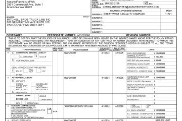 Document: [Certificate of insurance]